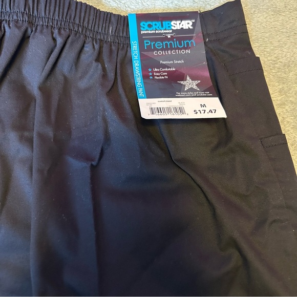 SCRUBSTAK CARGO PANT- NWT-BLACK SZ- M- STRETCH DRAWSTRING- - Picture 2 of 16